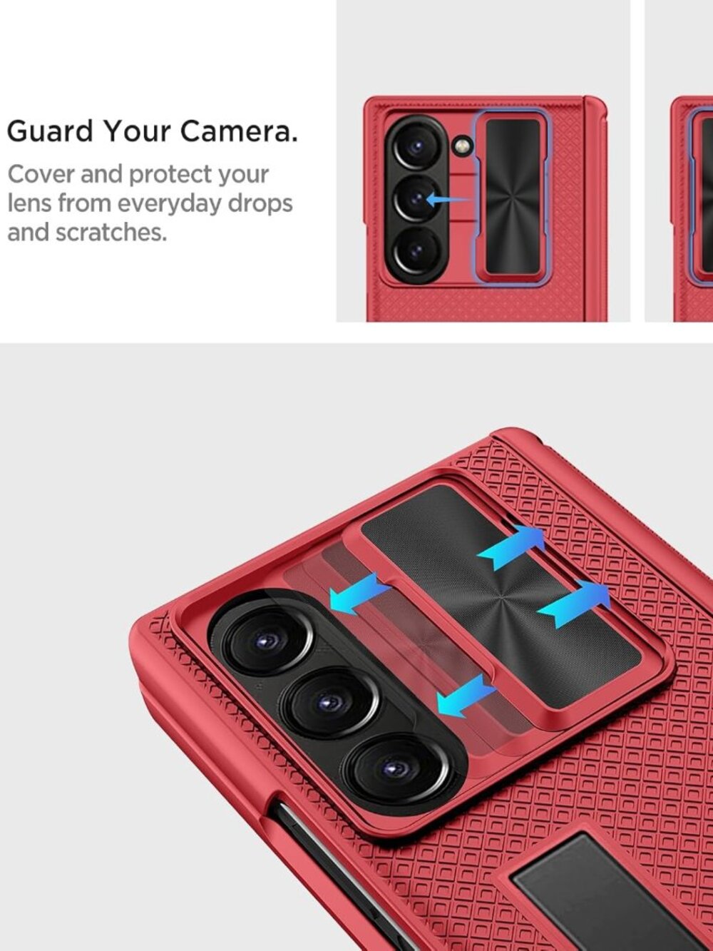 Heavy Duty for Galaxy Fold 6 Case with Slide Lens Cover & Hinge Protection - Picture 2 of 8